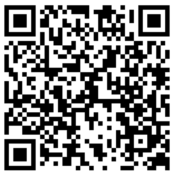 Code QR noir et blanc avec trois grands carrés de positionnement sur un fond blanc.